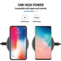 15W Fast Wireless Charger with metal body, black color, charging indicator, and micro USB connector for compatible devices.