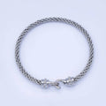 24K Gold Filled 4mm Twisted Rope Mixed Metal Bangle Bracelet Men Woman Jewelry | WA-03891