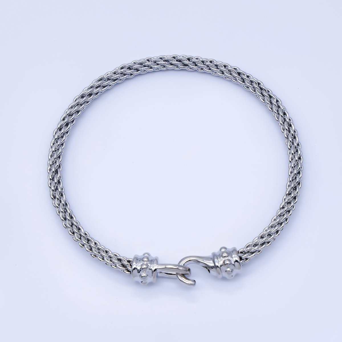 24K Gold Filled 4mm Twisted Rope Mixed Metal Bangle Bracelet Men Woman Jewelry | WA-03891