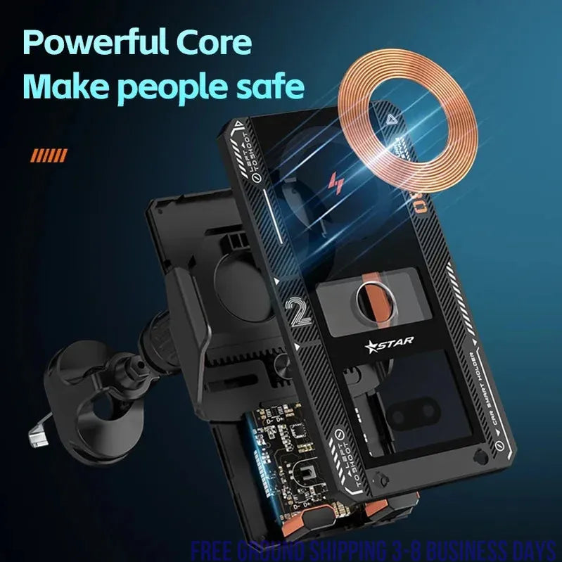 Auto Wireless Car Charger & Phone Holder Infrared Induction Fast Charging Station for iPhone & Samsung Ship from USA